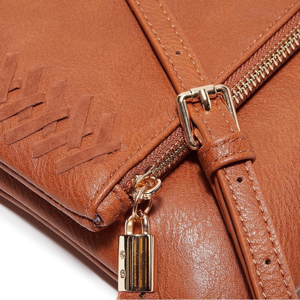 Crown Vintage Foldover Whipstitch Crossbody Bag - Picture 5 of 10